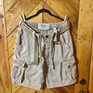 Abercrombie and fitch khaki cargo shorts